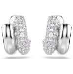 Swarovski øredobber Dextera hoop earrings Round cut, Mini, White, Rhodium plated - 5738197