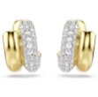 Swarovski øredobber Dextera hoop earrings Round cut, Mini, White, Gold-tone plated - 5740735