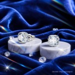 Swarovski øredobber Birthstone stud Square cut, March, Blue, Rhodium plated - 5660800