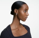 Swarovski øredobber Attract hoop earrings Round cut, White, Rhodium plated - 5563278