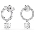 Swarovski øredobber Attract hoop earrings Round cut, White, Rhodium plated - 5563278