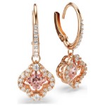 Swarovski Sparkling Dance Clover Pierced Earrings, Pink, Rose-gold tone plated øredobber - 5516477