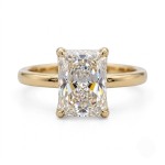 Forlovelsesring med Radiant cut Lab Grown diamant i 2.00 ct og River (E) - VVS2 - ABR21643LGGG