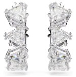Swarovski øredobber Ortyx hoop Triangle cut, Small, White, Rhodium plated - 5632467