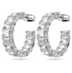 Swarovski øredobber Millenia hoop Octagon cut, rhodium plated - 5612673