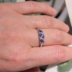 Diamantring i 14K hvitt gull med 0,03ct WSI og tanzanitt - 57576