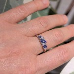 Diamantring i 14K hvitt gull med 0,03ct WSI og tanzanitt - 57576