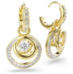 Swarovski øredobber Hyperbola drop earrings Round cut, White, Gold-tone plated - 5738249