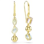 Swarovski øredobber Gema drop earrings Asymmetrical design, Mixed cuts, Multicolored, Gold-tone plated - 5747917