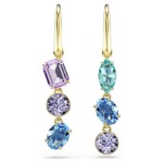 Swarovski øredobber Gema drop earrings Asymmetrical design, Mixed cuts, Multicolored, Gold-tone plated - 5747917