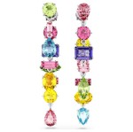 Swarovski øredobber Gema drop Asymmetrical design, Mixed cuts, Long, Multicolored, Rhodium plated - 5656417