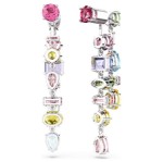 Swarovski øredobber Gema drop Asymmetrical design, Mixed cuts, Long, Multicolored, Rhodium plated - 5656417