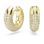 Swarovski øredobber Dextera hoop earrings Pavé, White, Gold-tone plated - 5636530