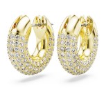 Swarovski øredobber Dextera hoop earrings Pavé, White, Gold-tone plated - 5636530