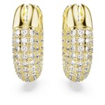 Swarovski øredobber Dextera hoop earrings Pavé, White, Gold-tone plated - 5636530