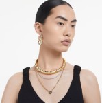 Swarovski øredobber Dextera hoop earrings Pavé, White, Gold-tone plated - 5636530