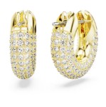 Swarovski øredobber Dextera hoop earrings Pavé, White, Gold-tone plated - 5636530