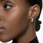 Swarovski øredobber Dextera hoop earrings Pavé, White, Gold-tone plated - 5636530