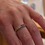 Diamantring i gult gull 14kt med edelstener - Bur594264