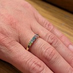 Diamantring i gult gull 14kt med edelstener - Bur594264