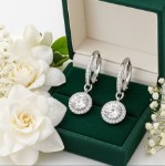 Swarovski øredobber Constella drop Round cut, Pavé, hvitt - 5636270