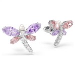 Swarovski øredobber Ariana Grande x Swarovski stud earrings Mixed cuts, Dragonfly, Multicolored, Rhodium plated - 5737371