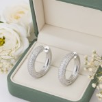 Swarovski øredobber Dextera hoop Medium, hvit - 5651392