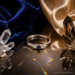Gullring i 14kt med safir og diamanter 0.013 ct TW-Si - coc5000473hv