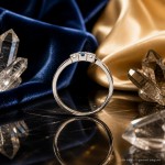 Gullring i 14kt med safir og diamanter 0.013 ct TW-Si - coc5000473hv