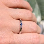 Gullring i 14kt med safir og diamanter 0.013 ct TW-Si - coc5000473hv