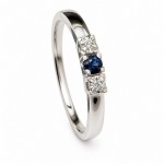 Gullring i 14kt med safir og diamanter 0.013 ct TW-Si - coc5000473hv