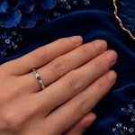 Gullring i 14kt med safir og diamanter 0.013 ct TW-Si - coc5000473hv