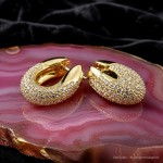 Swarovski øredobber Dextera hoop earrings Pavé, White, Gold-tone plated - 5636530