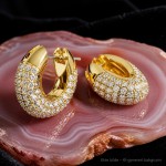Swarovski øredobber Dextera hoop earrings Pavé, White, Gold-tone plated - 5636530