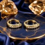 Swarovski øredobber Matrix hoop earrings Round cut, White, Gold-tone plated - 5697228