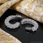 Swarovski øredobber Millenia hoop Octagon cut, rhodium plated - 5612673