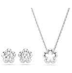 Swarovski smykkesett Ariana Grande x Swarovski set Crystal pearl, Round cut, Flower, White, Rhodium plated - 5749180