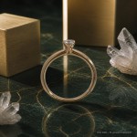 Forlovelsesring Idun i gult gull med diamant 0,16 ct TW Si - 2744059GG