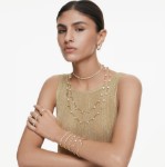 Swarovski smykkesett Una Angelic Round cut, White, Gold-tone plated - 5720506