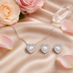 Swarovski smykkesett Ariana Grande x Swarovski set Mixed cuts, Heart, White, Rhodium plated - 5720849