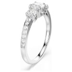 Swarovski Attract Trilogy ring Round cut, White, Silver-tone finish - 5656291