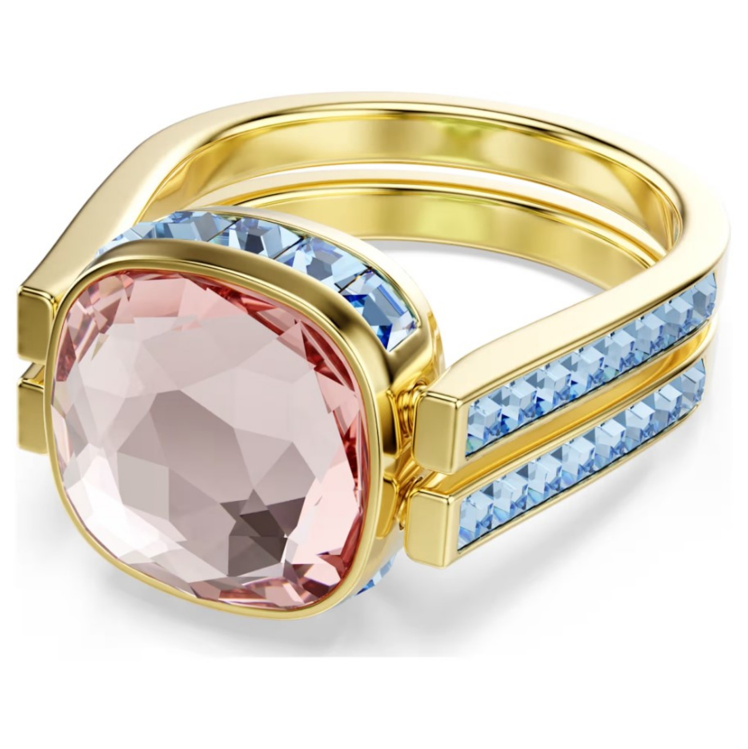 Swarovski Chroma ring Cushion cut, Multicolored, Gold-tone plated - 5692500