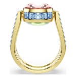 Swarovski Chroma ring Cushion cut, Multicolored, Gold-tone plated - 5692500