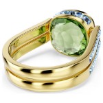 Swarovski Chroma ring Cushion cut, Multicolored, Gold-tone plated - 5692500