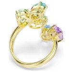 Swarovski Gema cocktail ring Mixed cuts, Multicolored, Gold-tone plated - 5737448