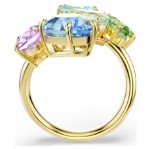 Swarovski Gema cocktail ring Mixed cuts, Multicolored, Gold-tone plated - 5737448