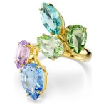 Swarovski Gema cocktail ring Mixed cuts, Multicolored, Gold-tone plated - 5737448