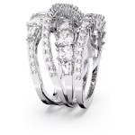 Swarovski Hyperbola ring Mixed cuts, White, Rhodium plated - 5584654