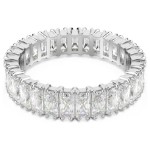 Swarovski Matrix ring Baguette cut, White, Silver-tone finish - 5714334