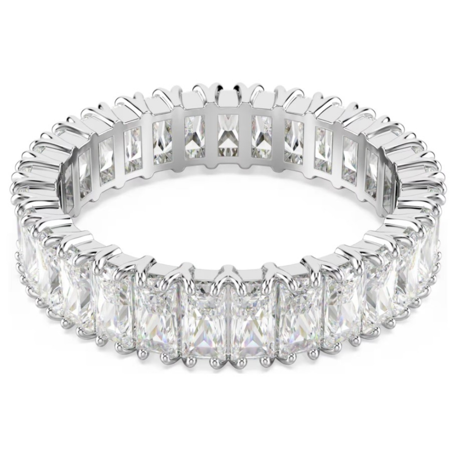 Swarovski Matrix ring Baguette cut, White, Silver-tone finish - 5714334